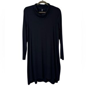 Eileen Fisher Long Sleeve Cowl Neck Jersey Dress